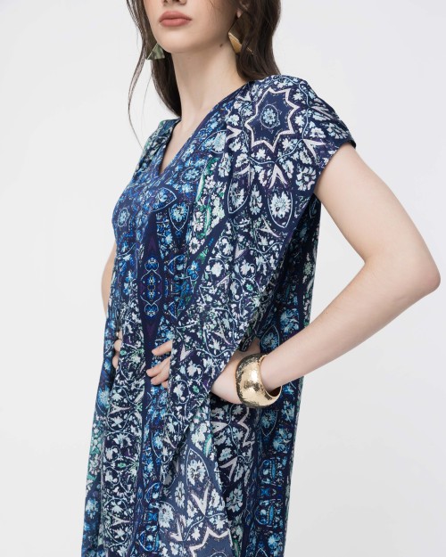 SIXDO V-Neck Silk Loose Dress